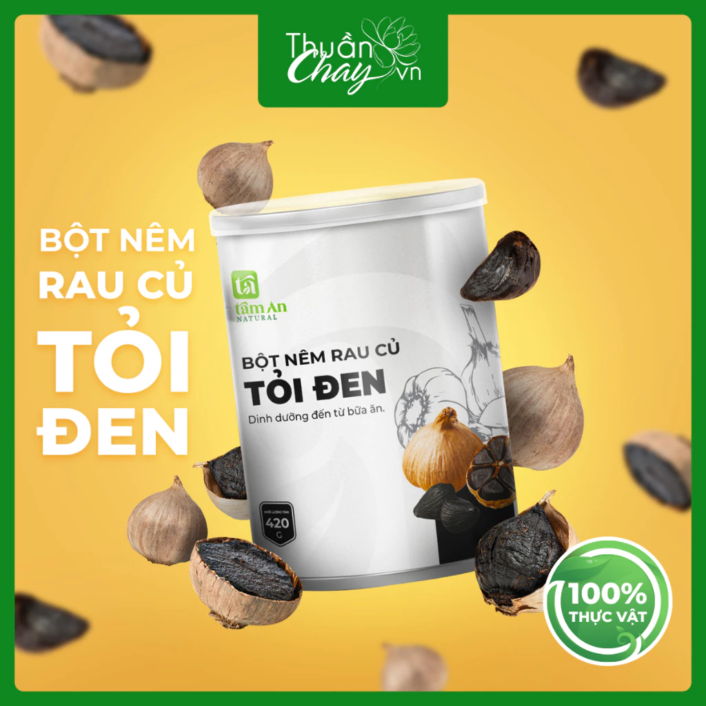 Bột Nêm Rau Củ Tỏi Đen Thuần Chay VN 420g - Đậm đà món ăn, tăng sức đề kháng