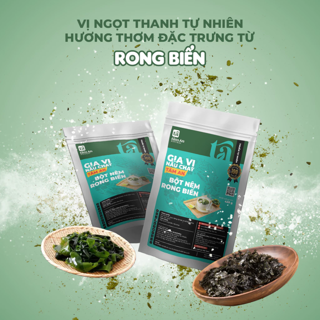 Bột Nêm Rong Biển Thuần Chay VN 420g - Hỗ trợ tốt cho tiêu hóa