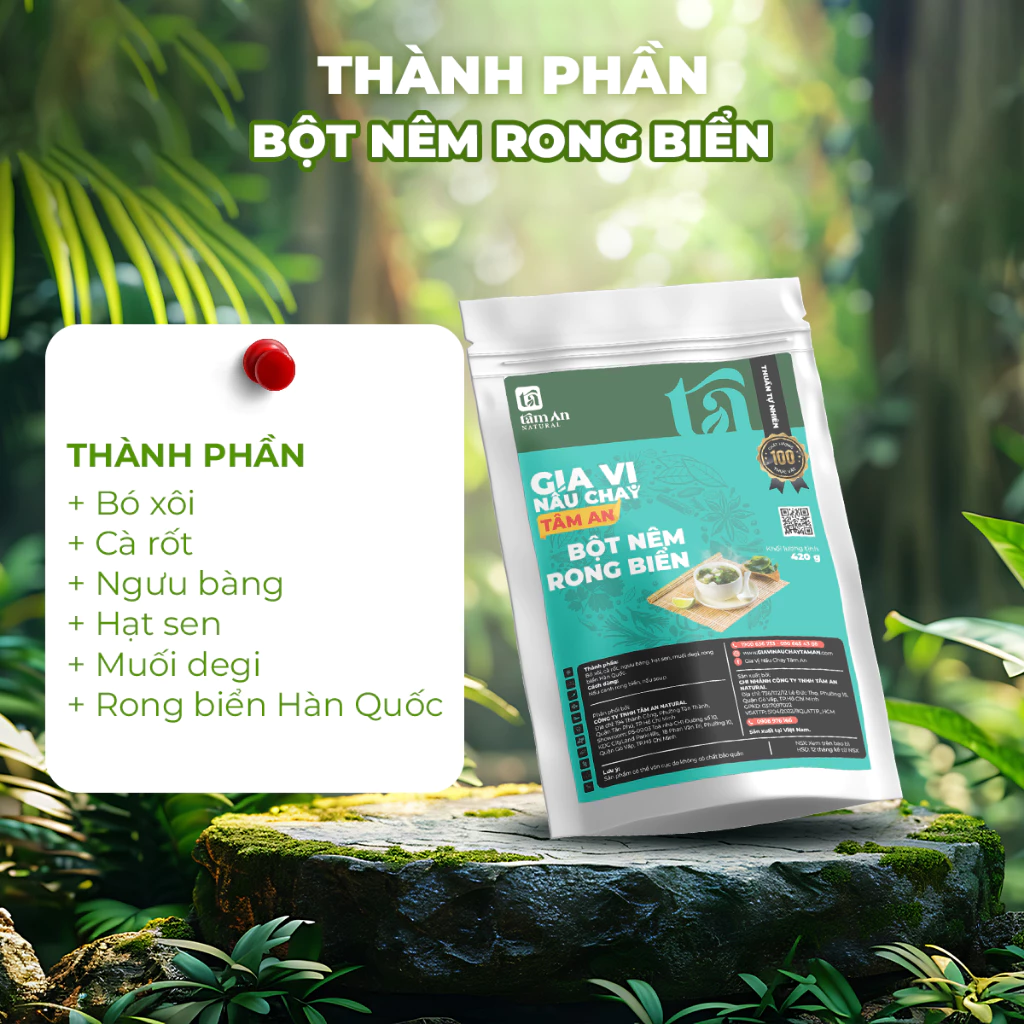 Bột Nêm Rong Biển Thuần Chay VN 420g - Hỗ trợ tốt cho tiêu hóa