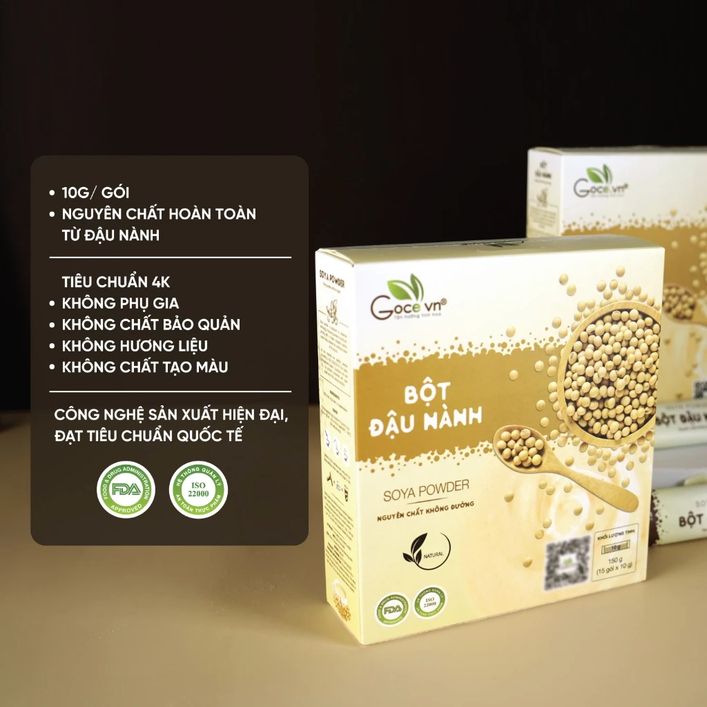 Hộp 150g Bột đậu nành nguyên chất Goce (15 gói x 10g)