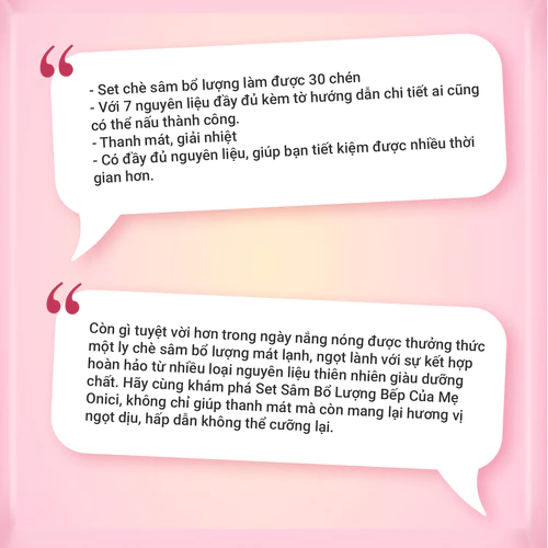 Set chè sâm bổ lượng (Set lớn 30 Chén) Onici