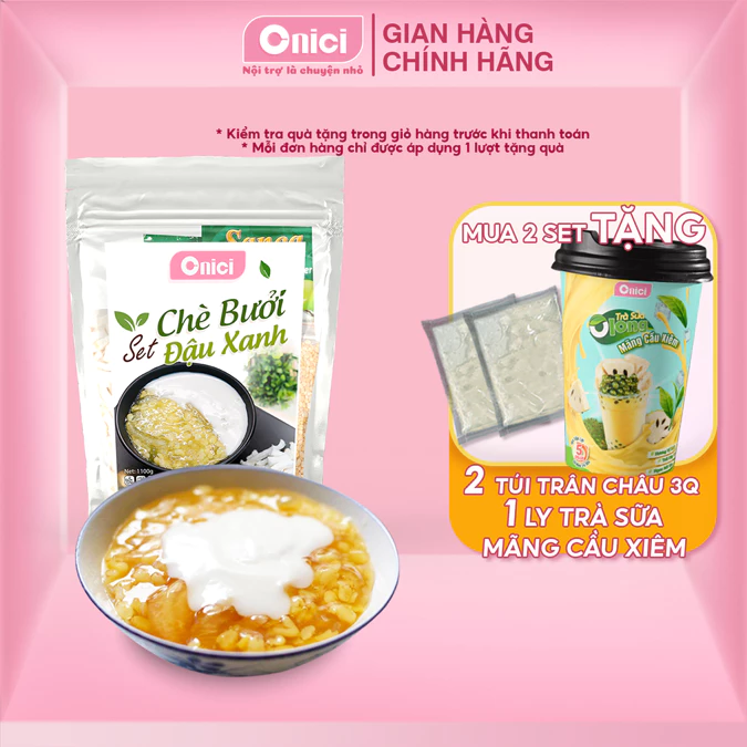 Set chè bưởi đậu xanh An Giang Onici nguyên liệu nấu 40-45 chén