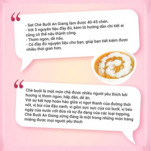 Set chè bưởi đậu xanh An Giang Onici nguyên liệu nấu 40-45 chén