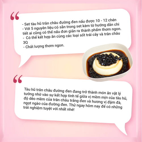 Set Tàu Hũ Trân Châu Đường Đen Ocini (SET 10 CHÉN)