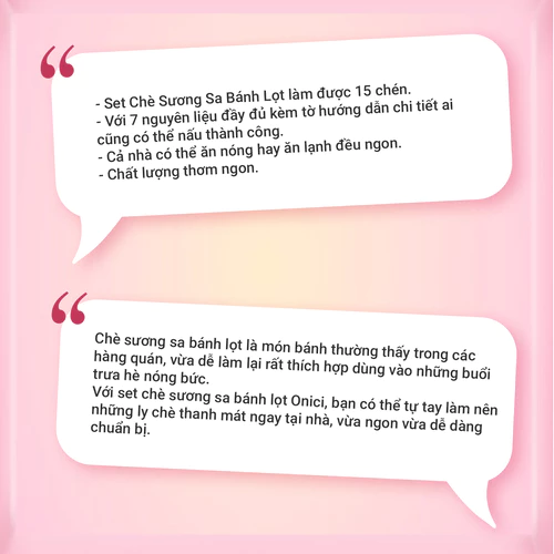 Set nguyên liệu chè sương sa bánh lọt Onici