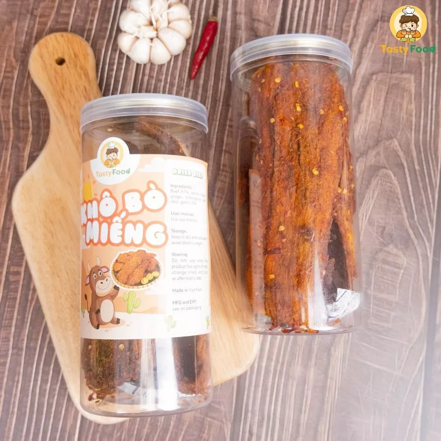 Khô Bò Miếng Mềm Tasty Food Hũ 300G