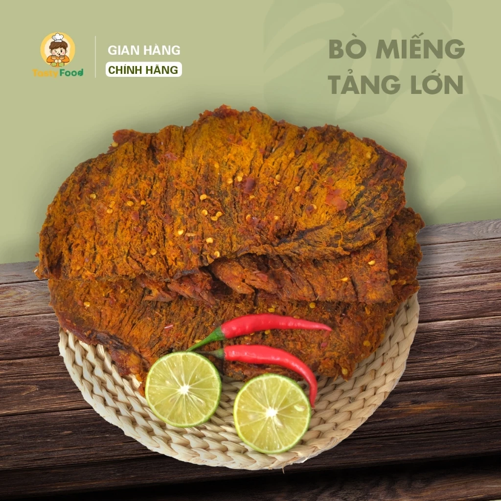 Khô Bò Củ Chi Tasty Food - Hộp Giấy 500g
