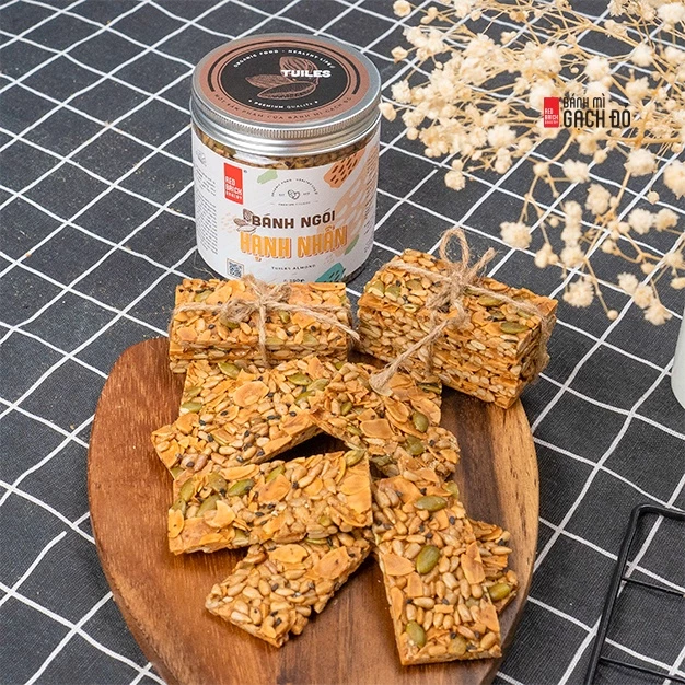 Bánh Ngói Hạnh Nhân Gạch Đỏ 250g, Không Tinh Bột, 100% Từ hạt, Chuẩn Keto