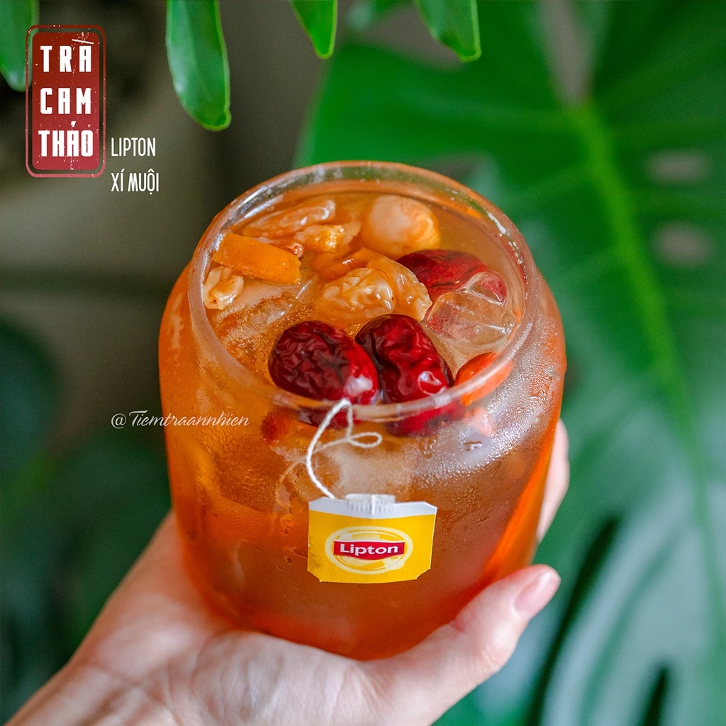 Trà Lipton xí muội thảo mộc An Nhiên giải khát, set trà pha sẵn kèm công thức