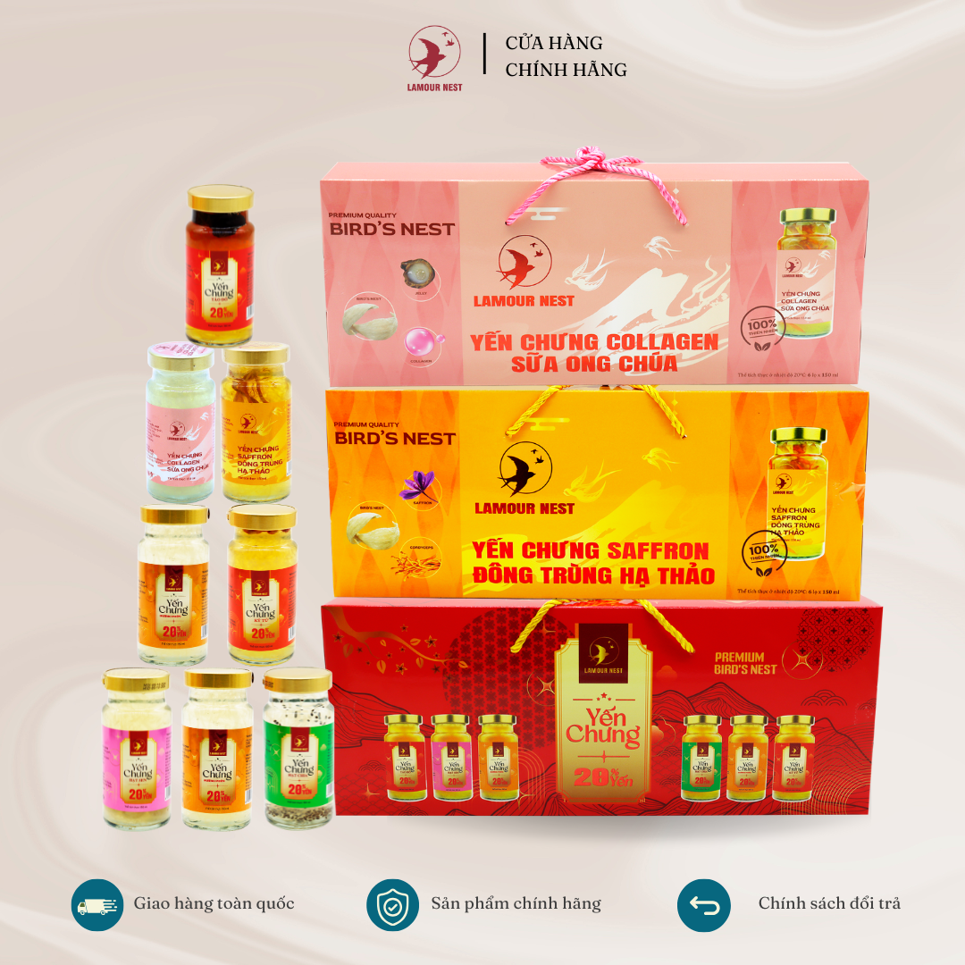 Combo 3 Hộp Yến Chưng Thượng Hạng Lamour Nest (150mlx6 hũ/hộp)