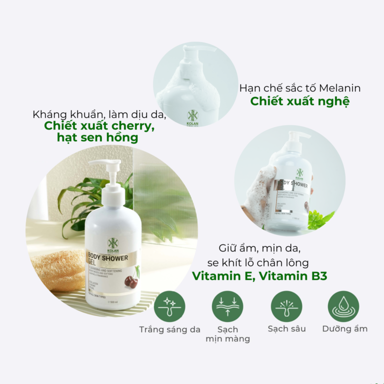 Sữa Tắm Cherry Thiên Nhiên KOLAN 500ml