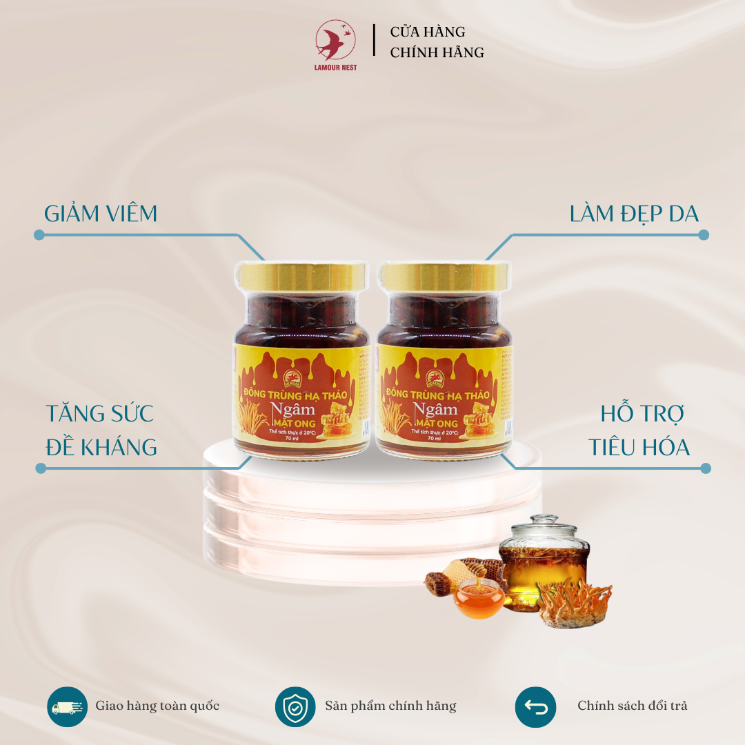 Đông Trùng Hạ Thảo Ngâm Mật Ong Healwa (Hũ 70ml)