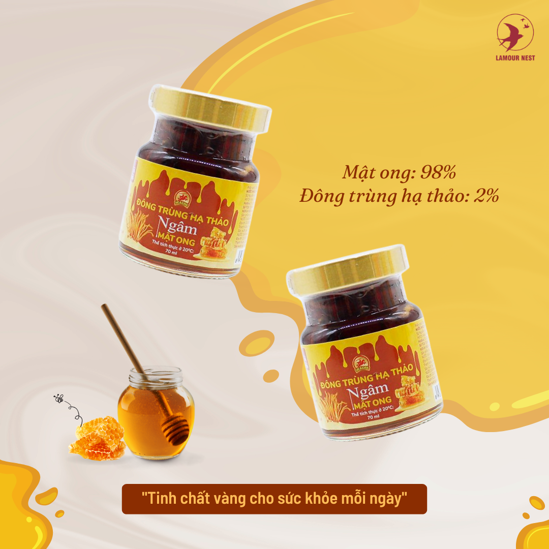 Đông Trùng Hạ Thảo Ngâm Mật Ong Healwa (Hũ 70ml)